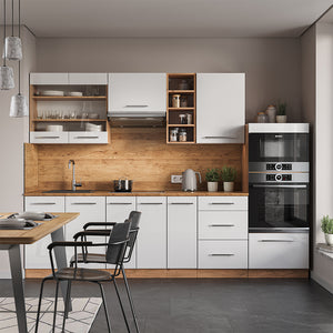 Vicco Cucina componibile Bianco lucido/oro power oak 280 cm , PL Antracite