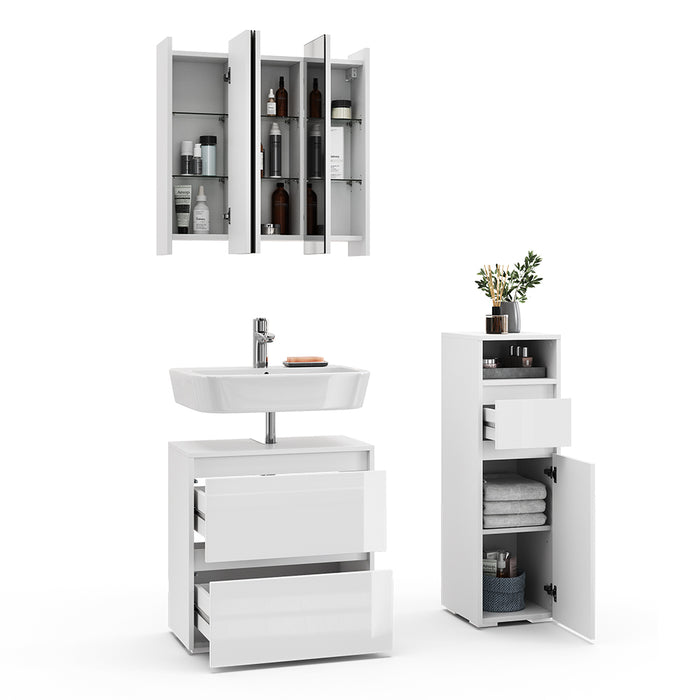 Vicco Set di mobili da bagno Bianco 3 parti