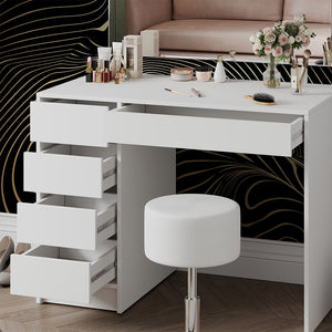 Vicco Tavolo da toilette Bianco 100 cm con sgabello