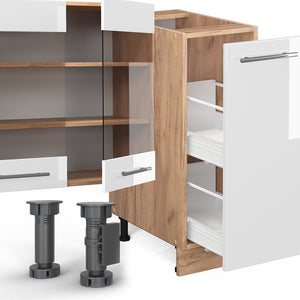 Vicco Cucina componibile Bianco lucido/oro power oak 280 cm , PL Rovere