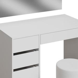 Vicco Tavolo da toilette Bianco 100 cm con sgabello