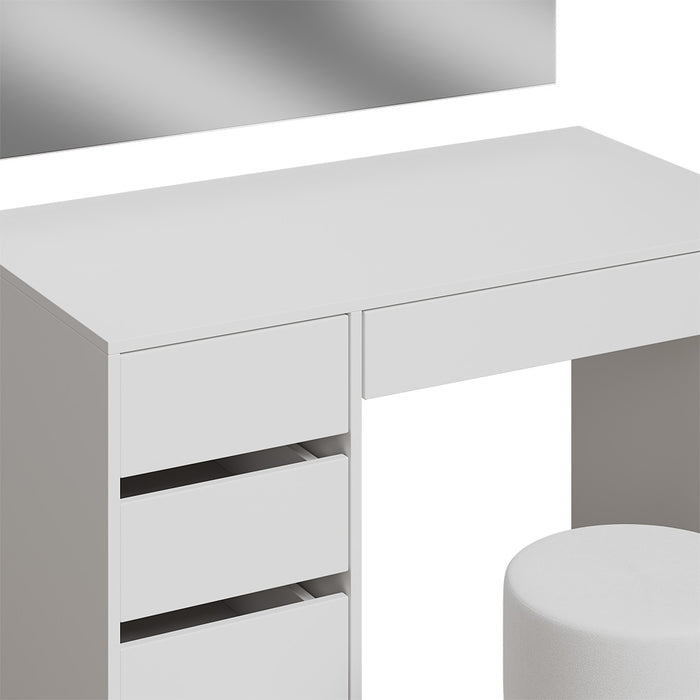 Vicco Tavolo da toilette Bianco 100 cm con sgabello