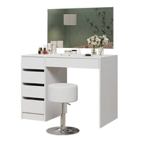 Vicco Tavolo da toilette Bianco 100 cm con sgabello