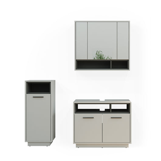 Vicco Set di mobili da bagno Grigio 3 parti