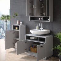 Vicco Set di mobili da bagno Grigio 3 parti