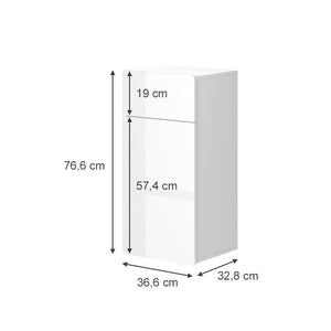 Vicco Mobiletto bagno Bianco 36.6 x 76.6 cm con cassetto e anta