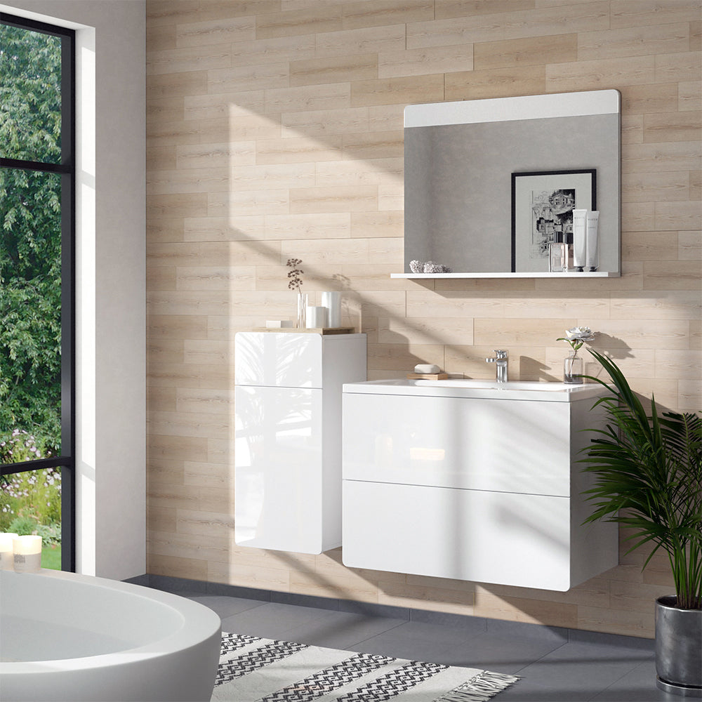 Vicco Mobiletto bagno Bianco 36.6 x 76.6 cm con cassetto e anta