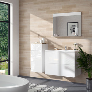 Vicco Mobiletto bagno Bianco 36.6 x 76.6 cm con cassetto e anta