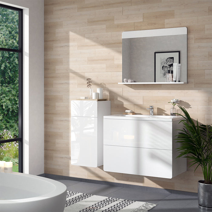 Vicco Mobiletto bagno Bianco 36.6 x 76.6 cm con cassetto e anta