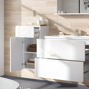 Vicco Mobiletto bagno Bianco 36.6 x 76.6 cm con cassetto e anta