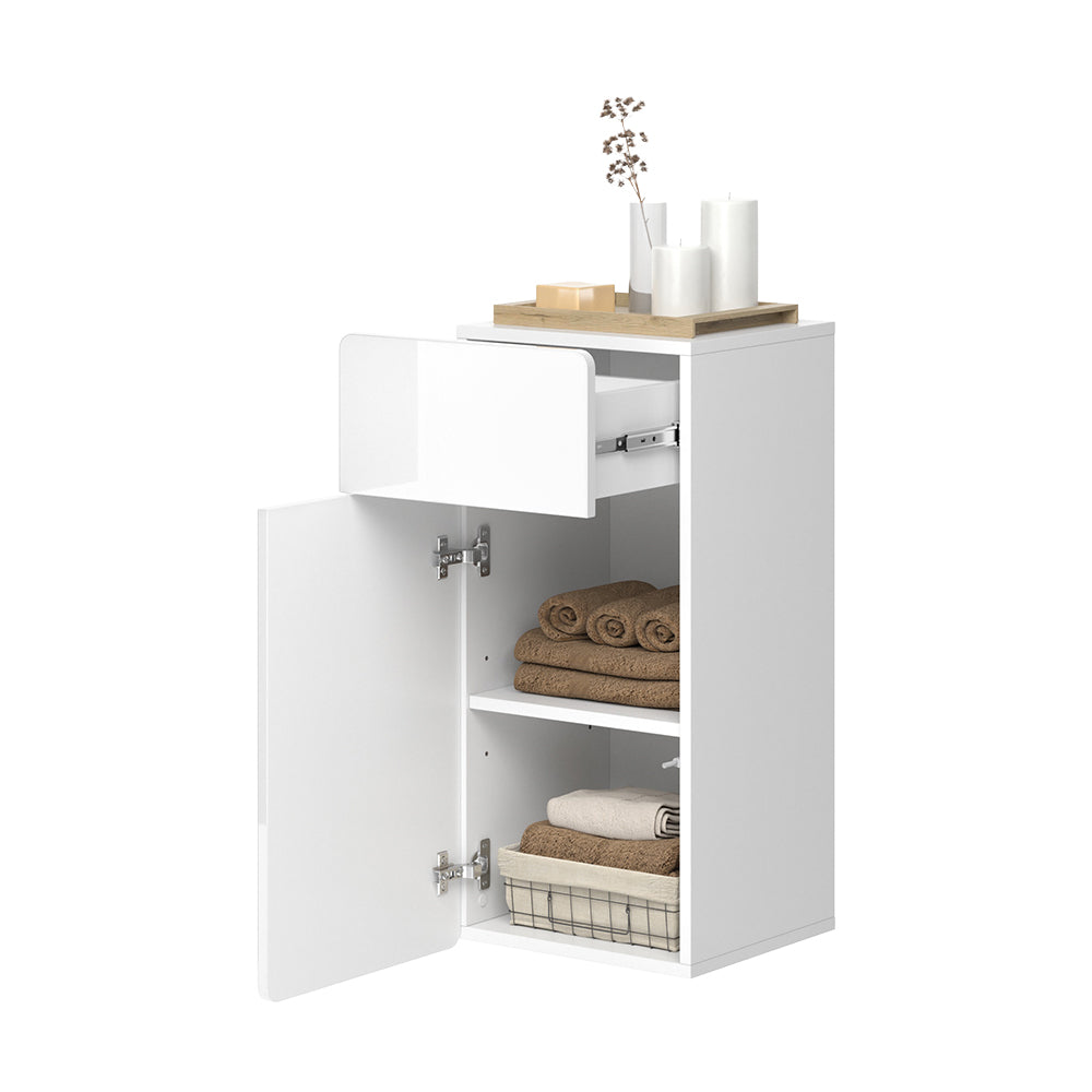Vicco Mobiletto bagno Bianco 36.6 x 76.6 cm con cassetto e anta