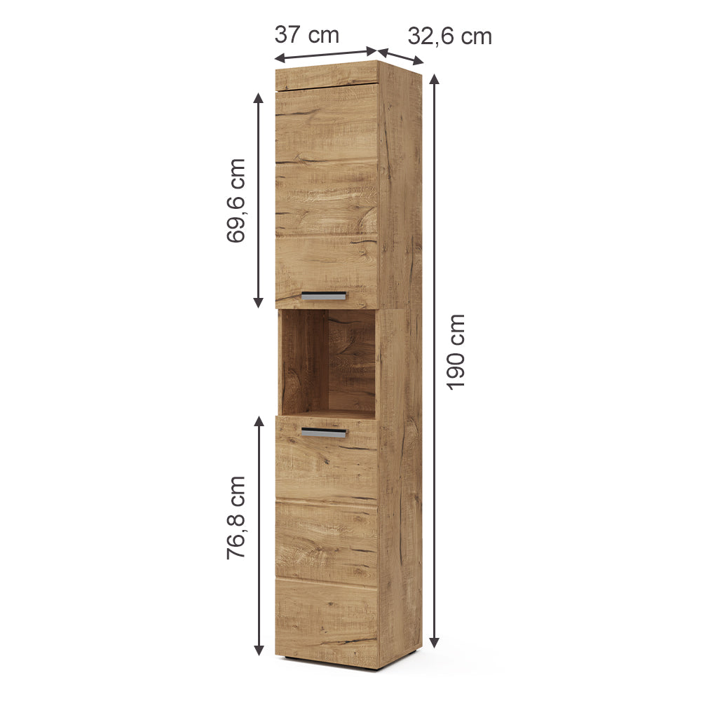 Vicco Mobile bagno alto Quercia Wotan 37 x 190 cm