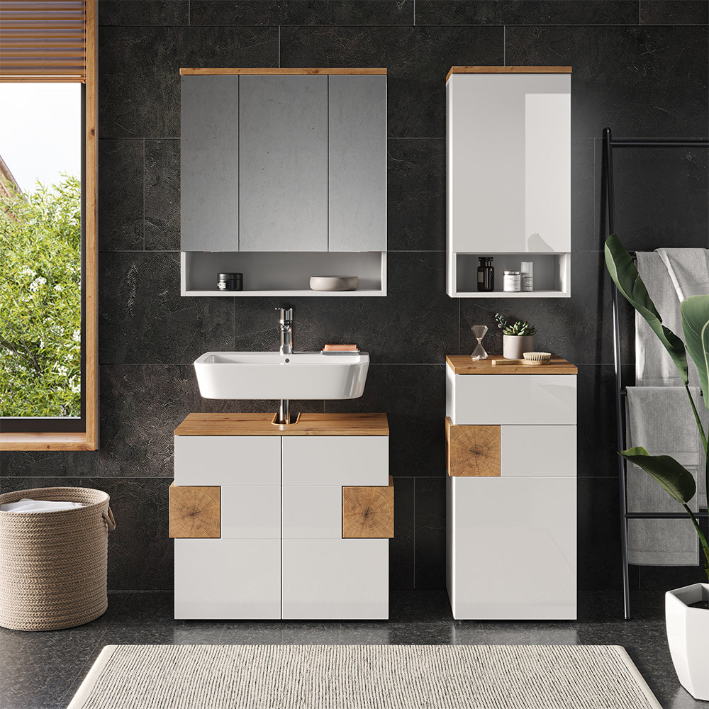 Vicco Set di mobili da bagno Bianco 4 parti