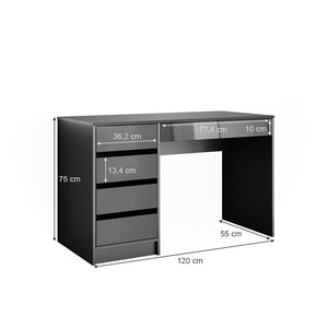 Vicco Tavolino da toilette Antracite 120 cm