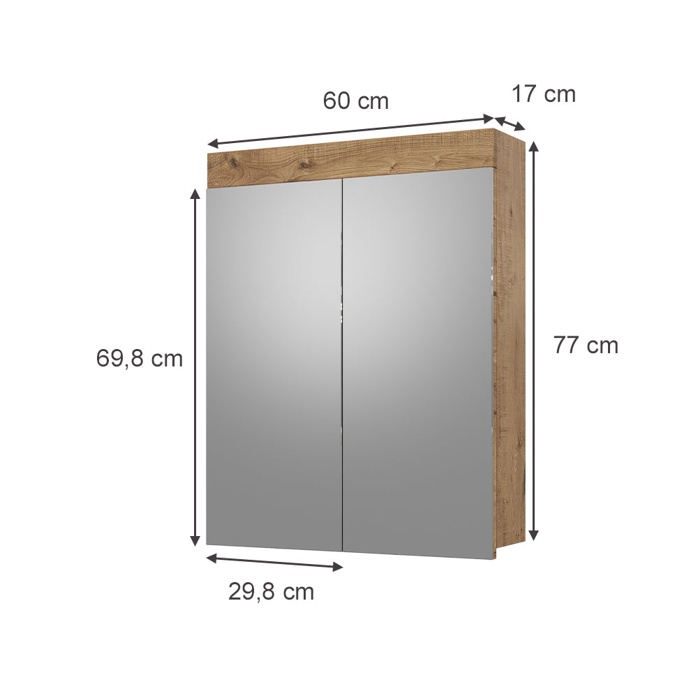 Vicco Specchio contenitore bagno Quercia Wotan 60 x 77 cm