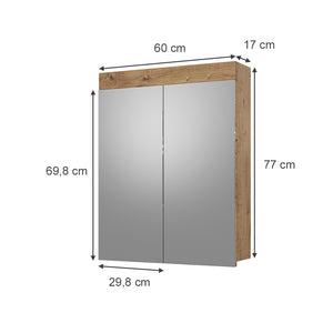 Vicco Specchio contenitore bagno Quercia Wotan 60 x 77 cm