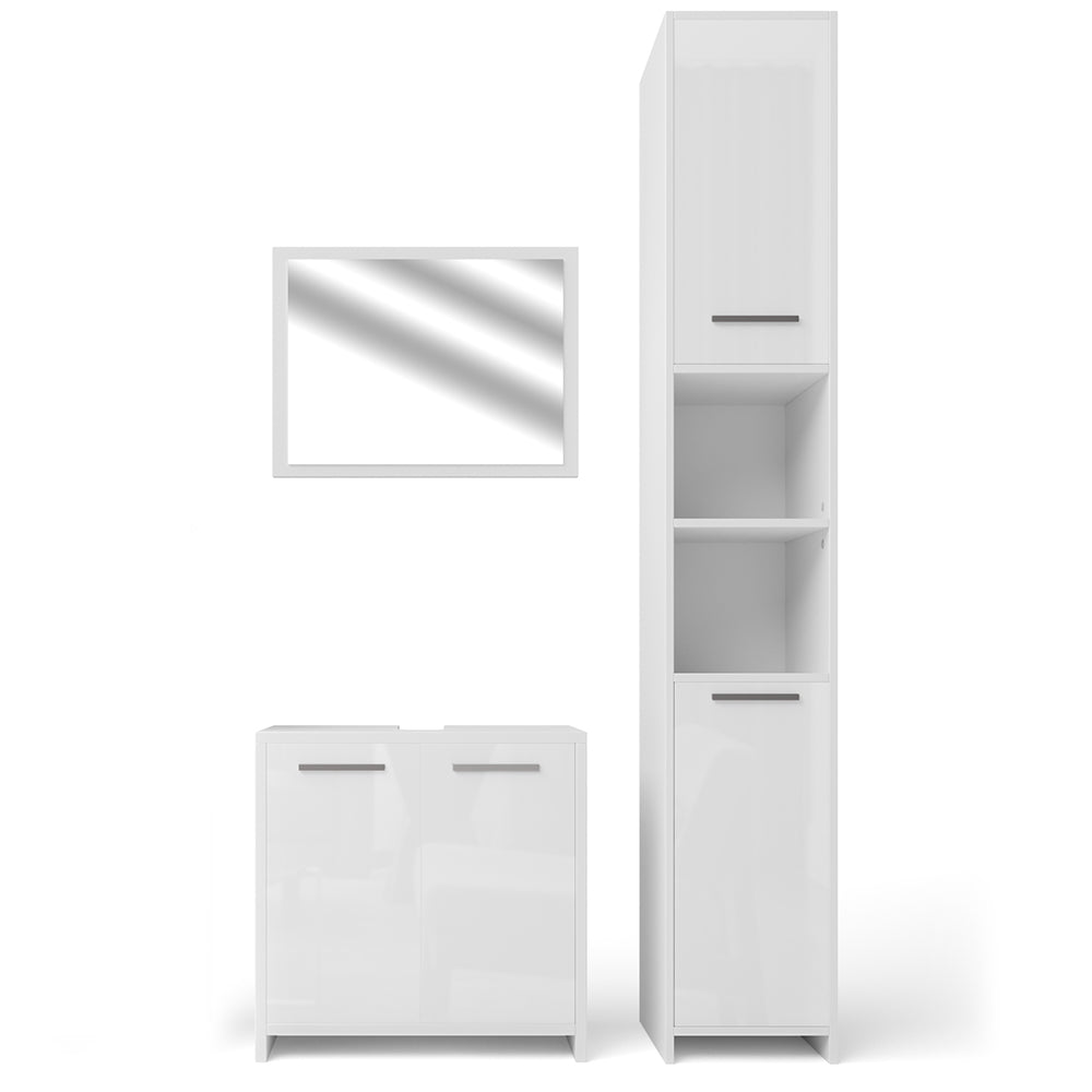 Vicco Set di mobili da bagno Bianco lucido 3 parti