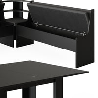 Vicco Gruppo panca ad angolo Nero 180 x 41.5 cm con tavolo
