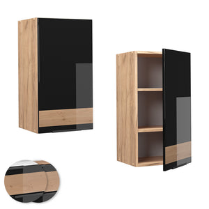 Vicco Pensile da cucina Rovere nero lucido 40 cm