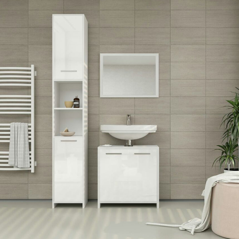 Vicco Set di mobili da bagno Bianco lucido 3 parti