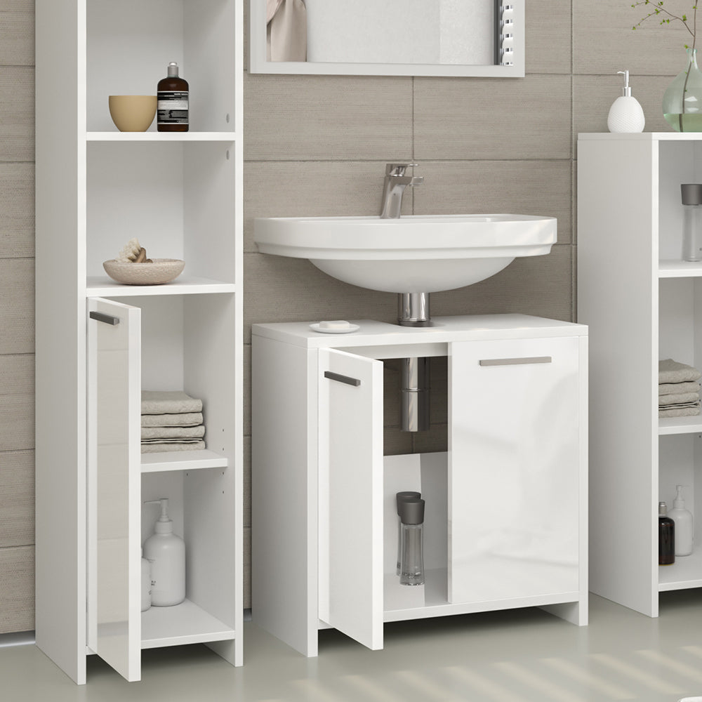 Vicco Set di mobili da bagno Bianco lucido 3 parti