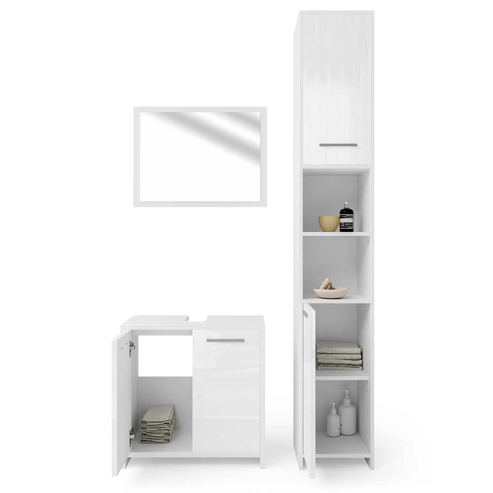 Vicco Set di mobili da bagno Bianco lucido 3 parti