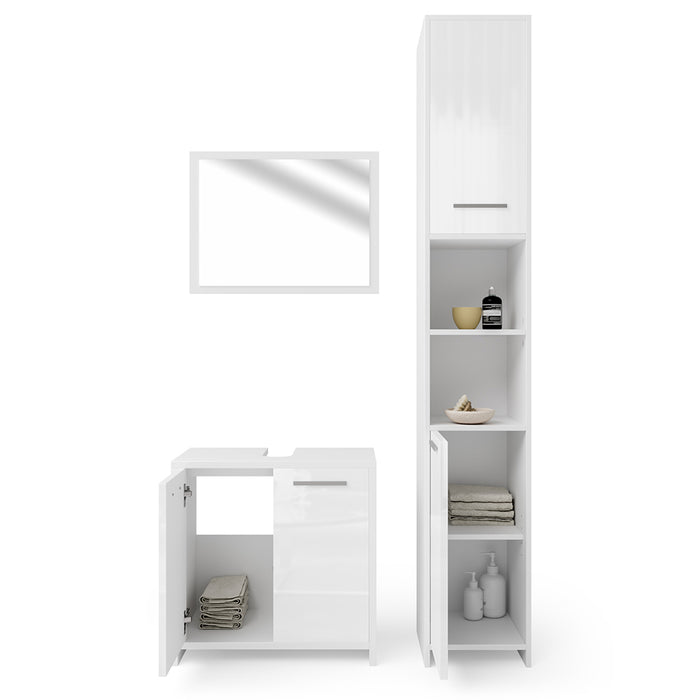 Vicco Set di mobili da bagno Bianco lucido 3 parti