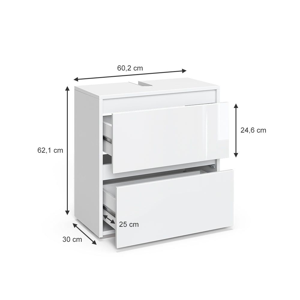 Vicco Mobile sottolavabo per bagno Bianco 60.2 x 62.1 cm