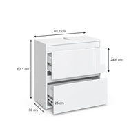 Vicco Mobile sottolavabo per bagno Bianco 60.2 x 62.1 cm