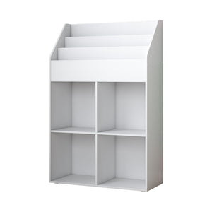 Vicco Libreria bambini Bianco 72 x 111 cm con 4 ripiani per scatole pieghevoli