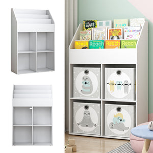 Vicco Libreria bambini Bianco 72 x 111 cm con 4 ripiani per scatole pieghevoli