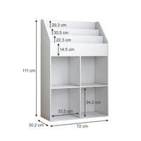 Vicco Libreria bambini Bianco 72 x 111 cm con 4 ripiani per scatole pieghevoli