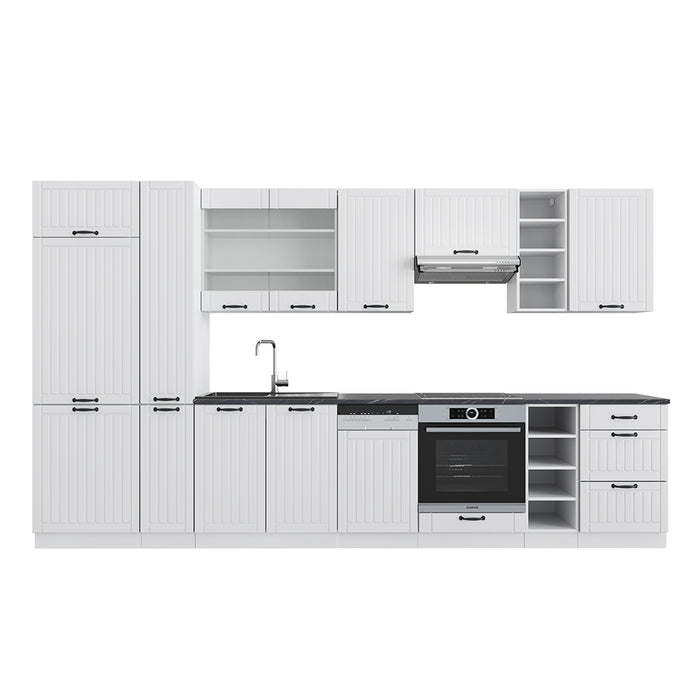 Vicco Cucina componibile Casa di campagna bianca/bianco 355 cm , PL Antracite