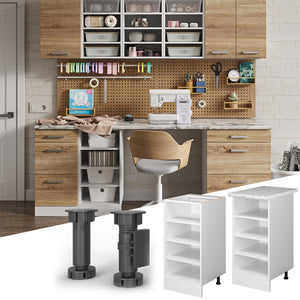 Vicco Base a ripiani Bianco 40 cm con ripiani aperti, con piano di lavoro