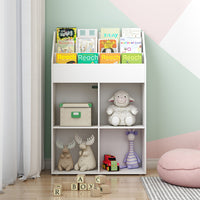 Vicco Libreria bambini Bianco 72 x 111 cm con 4 ripiani per scatole pieghevoli