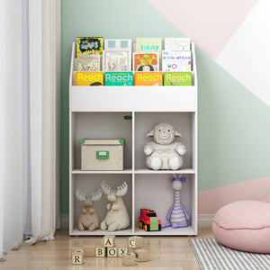 Vicco Libreria bambini Bianco 72 x 111 cm con 4 ripiani per scatole pieghevoli