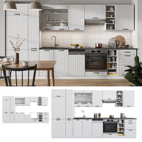 Vicco Cucina componibile Casa di campagna bianca/bianco 355 cm , PL Antracite
