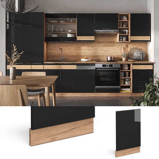 Vicco Pannello frontale Rovere nero lucido 45 cm Senza piano di lavoro