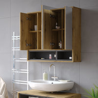 Vicco Specchio contenitore bagno Rovere artigianale/antracite 80 x 72 cm