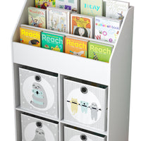 Vicco Libreria bambini Bianco 72 x 111 cm con 4 ripiani per scatole pieghevoli