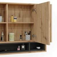 Vicco Specchio contenitore bagno Rovere artigianale/antracite 80 x 72 cm