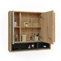 Vicco Specchio contenitore bagno Rovere artigianale/antracite 80 x 72 cm