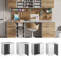 Vicco Armadio universale ad angolo Antracite lucido 86 cm con anta, senza piano di lavoro