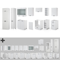 Vicco Cucina componibile Casa di campagna bianca/bianco 355 cm , PL Rovere