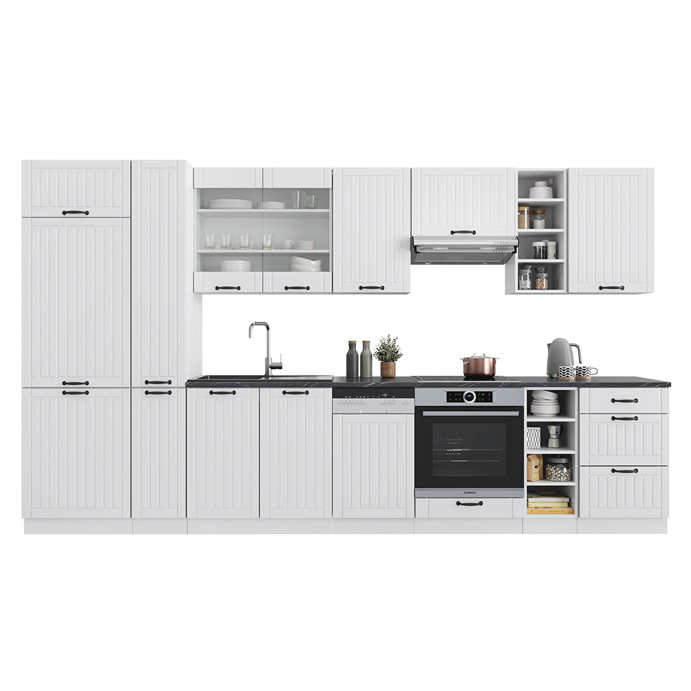 Vicco Cucina componibile Casa di campagna bianca/bianco 355 cm , PL Marmo