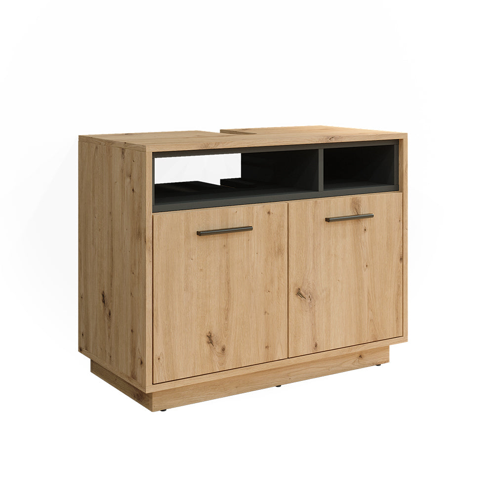 Vicco Mobile sottolavabo per bagno Rovere artigianale/antracite 80 x 64 cm