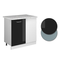 Vicco Armadio universale ad angolo Nero lucido 86 cm con anta, con piano di lavoro