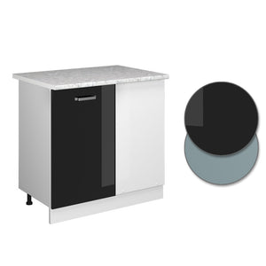 Vicco Armadio universale ad angolo Nero lucido 86 cm con anta, con piano di lavoro