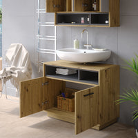 Vicco Mobile sottolavabo per bagno Rovere artigianale/antracite 80 x 64 cm