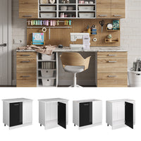 Vicco Armadio universale ad angolo Nero lucido 86 cm con anta, con piano di lavoro